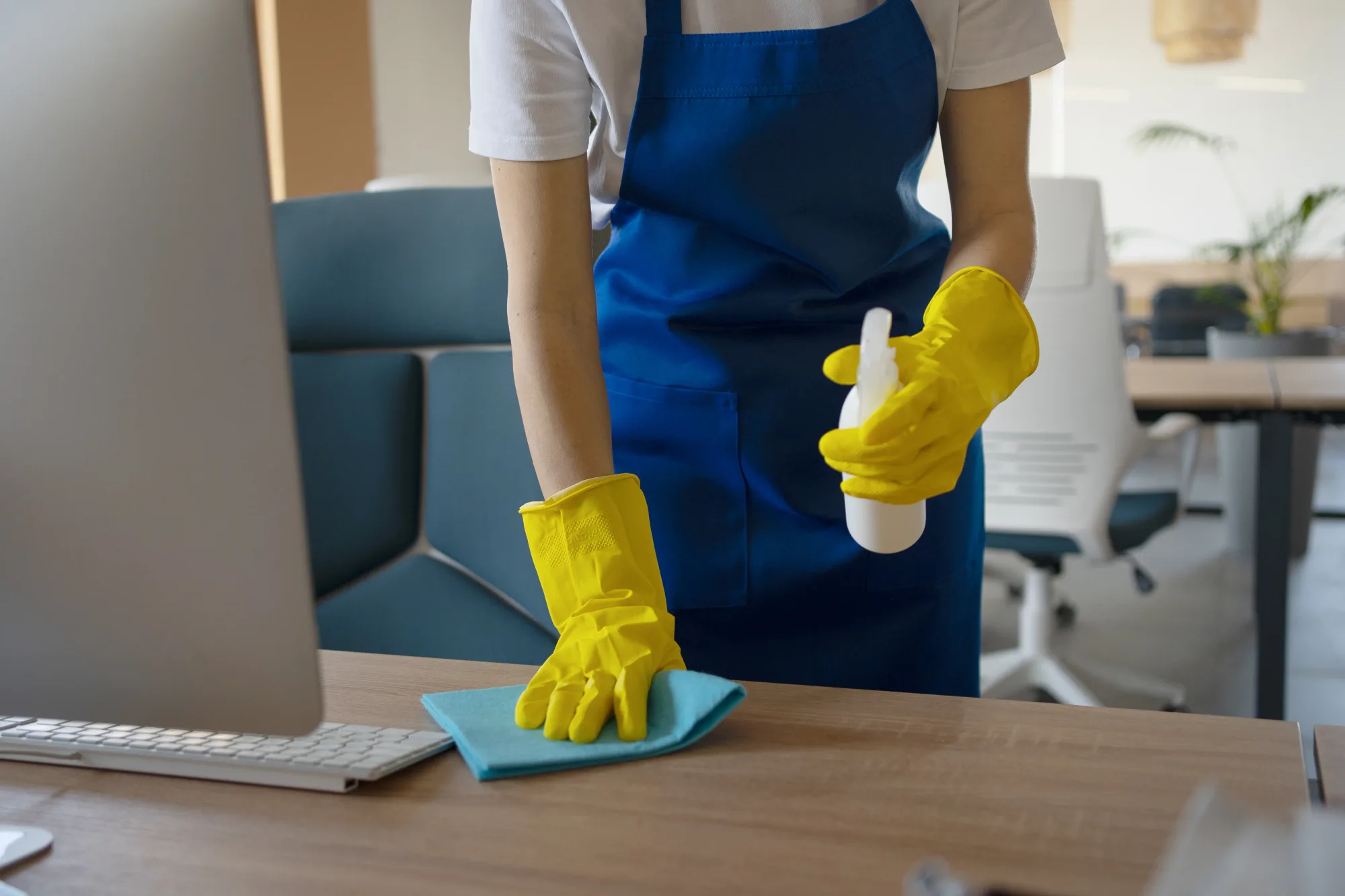 Cleaning gloves and supplies